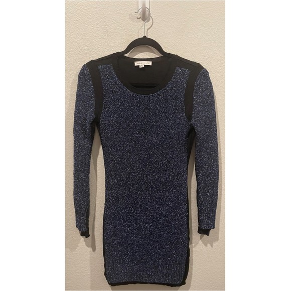 SEE BY CHLOE Lurex Blue Metallic Sweater Mini Dress - Picture 3 of 8